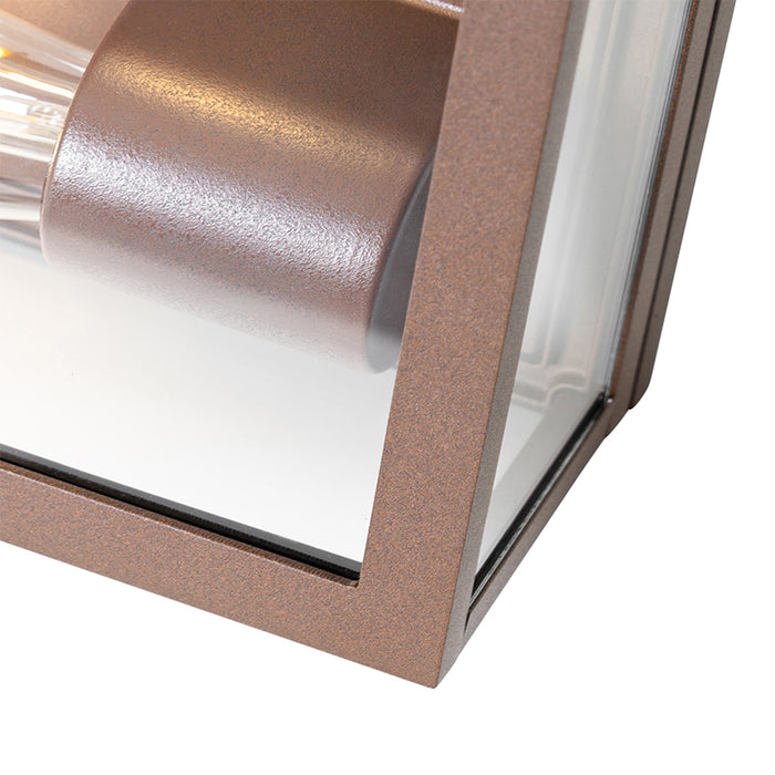 QAZQA Industriële plafondlamp roestbruin IP44 2-lichts - Charlois