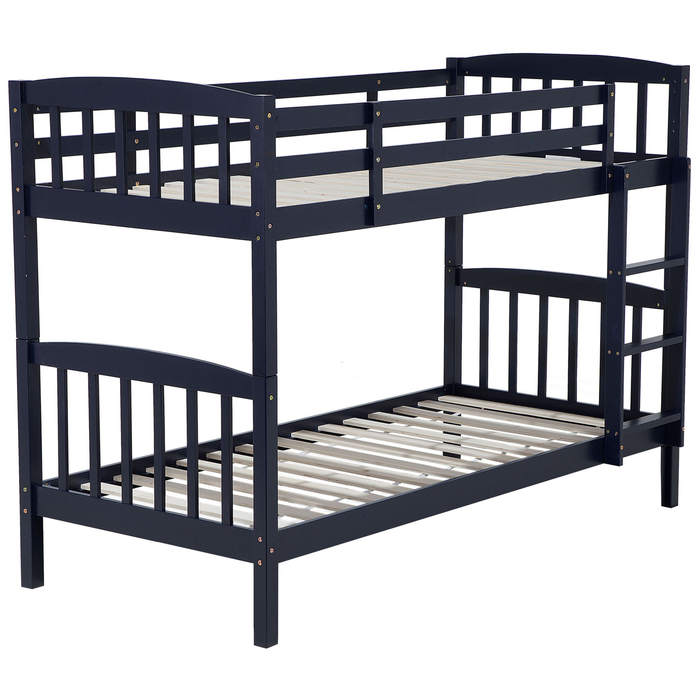 Beliani-REVIN -Stapelbed met opbergruimte-Blauw-90 x 200 cm-Dennenhout