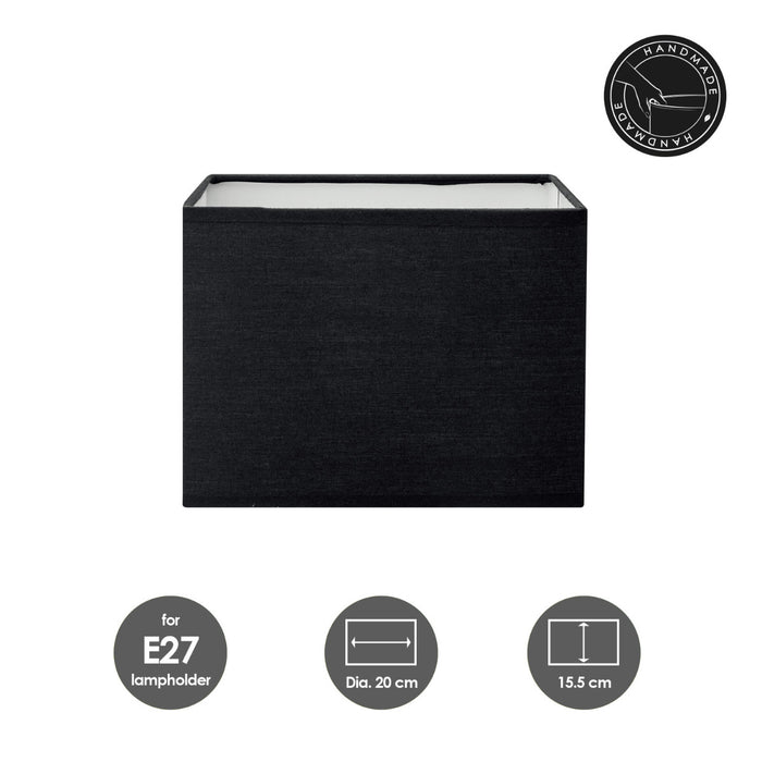 Home Sweet Home Lampenkap Block vierkant zwart - B:20xD:20xH:15,5cm