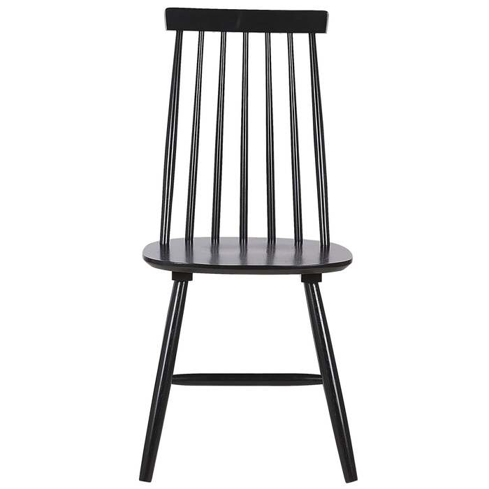 Beliani - BURBANK - Eetkamerstoel - Zwart - Rubberhout