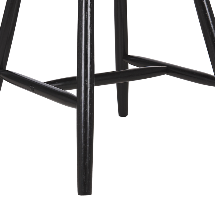 Beliani - BURBANK - Eetkamerstoel - Zwart - Rubberhout