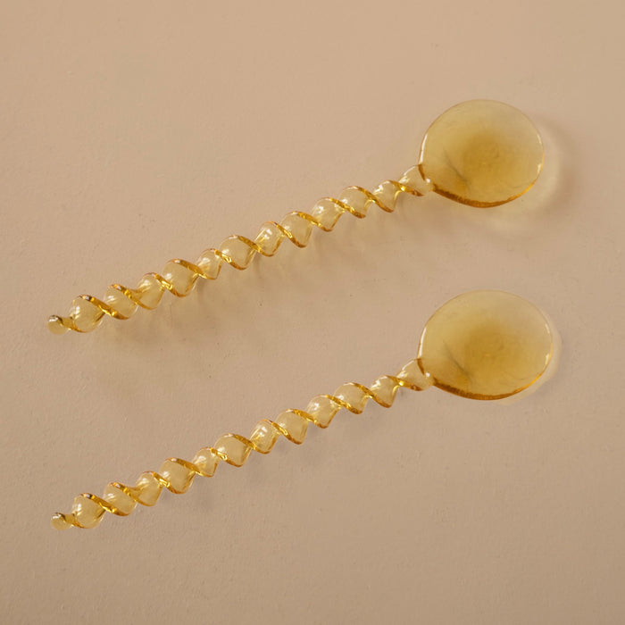 Á la Spiral Koffielepels - Set van 2 - Mustard