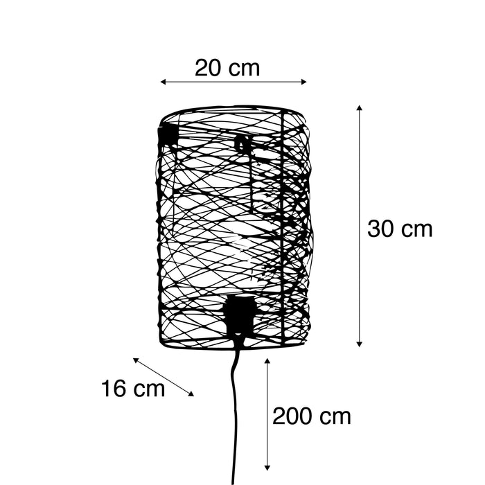 QAZQA Wandlamp sarella - Zwart - Design - L 200mm