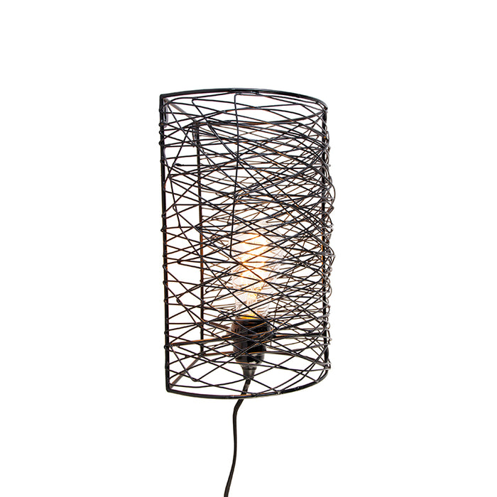 QAZQA Wandlamp sarella - Zwart - Design - L 200mm