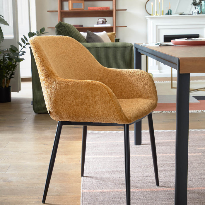 Kave Home Konna Eetkamerstoel - Mosterdgeel