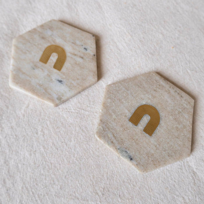 Á la Marble Rainbow Onderzetters - Set van 2