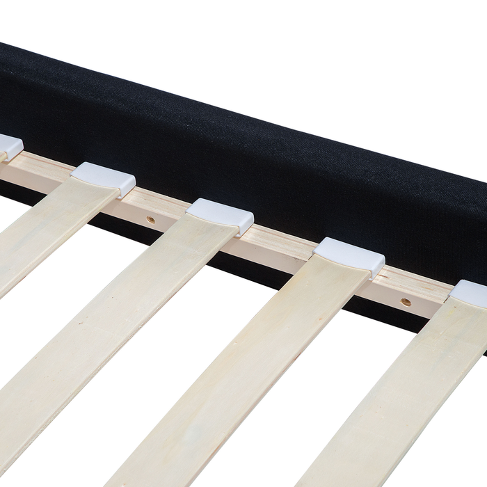 Beliani - FITOU - Tweepersoonsbed - Zwart - 160 x 200 cm - Polyester