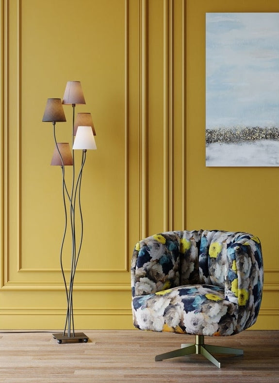 Kare Design Vloerlamp Flexible Mocca Cinque 5-Lichts H163 Cm - Bruin