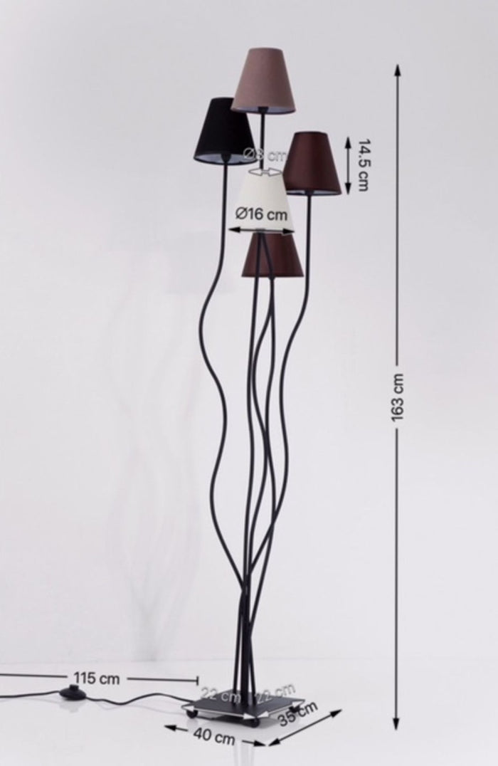 Kare Design Vloerlamp Flexible Mocca Cinque 5-Lichts H163 Cm - Bruin