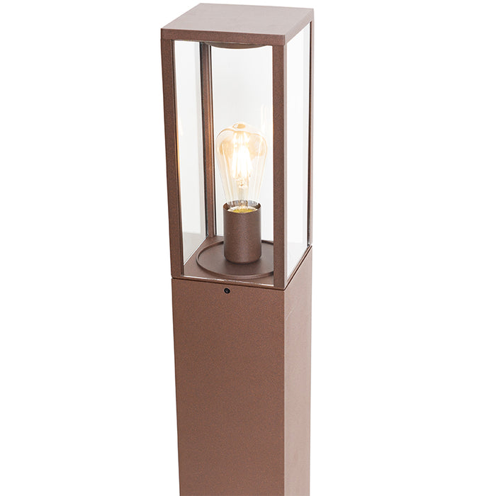 QAZQA Industriële staande buitenlamp roestbruin 80 cm IP44 - Charlois