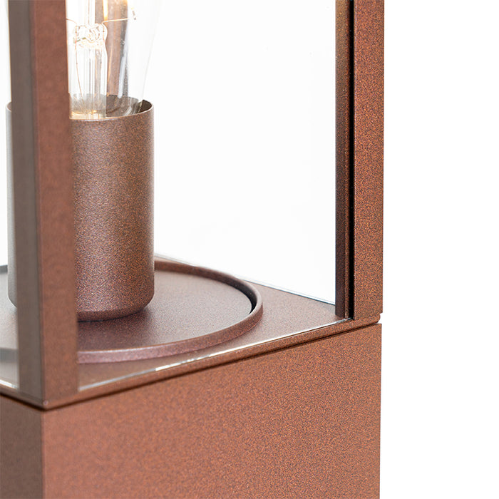 QAZQA Industriële staande buitenlamp roestbruin 80 cm IP44 - Charlois