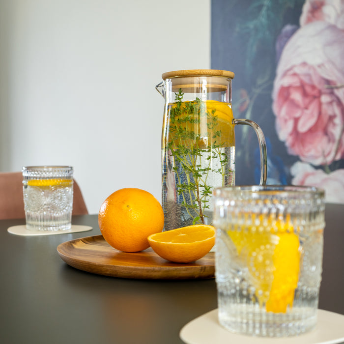 Krumble Karaf met handvat en houten deksel - 1,5 L - Glas