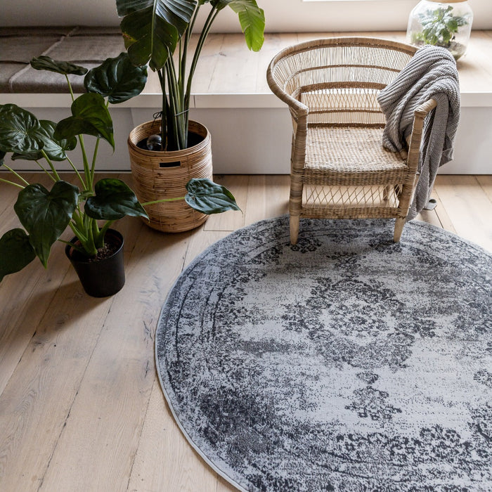 EVA Interior Vintage Vloerkleed Bloom rond Grijs