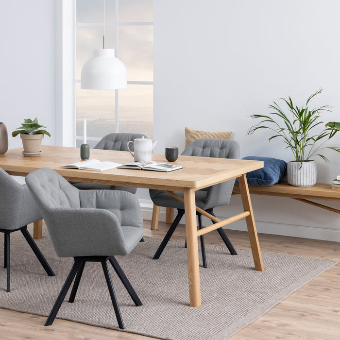 by fonQ Tekla Eettafel Visgraat - 200 x 100 cm - Oak