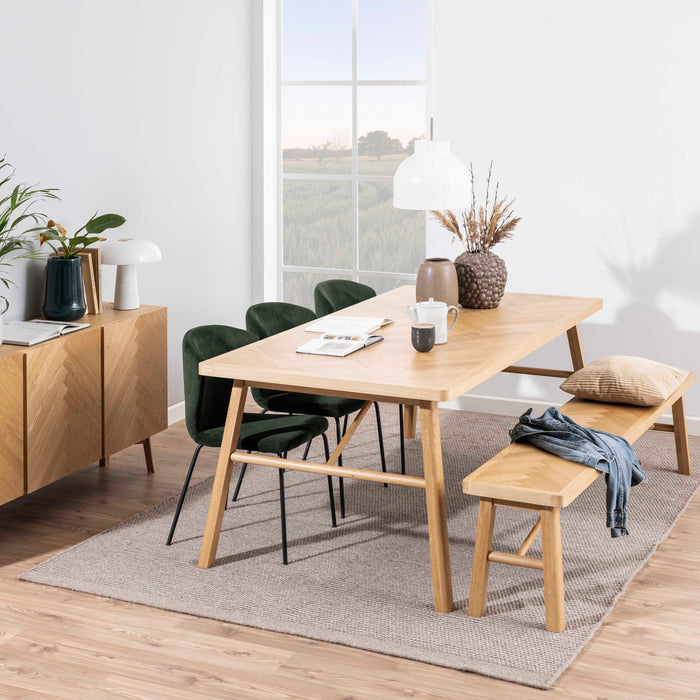 by fonQ Tekla Eettafel Visgraat - 200 x 100 cm - Oak