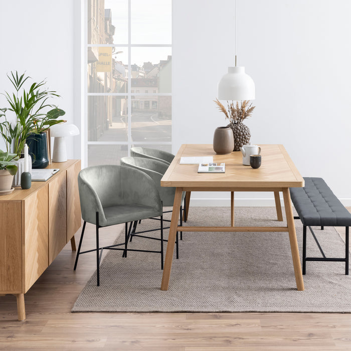 by fonQ Tekla Eettafel Visgraat - 200 x 100 cm - Oak