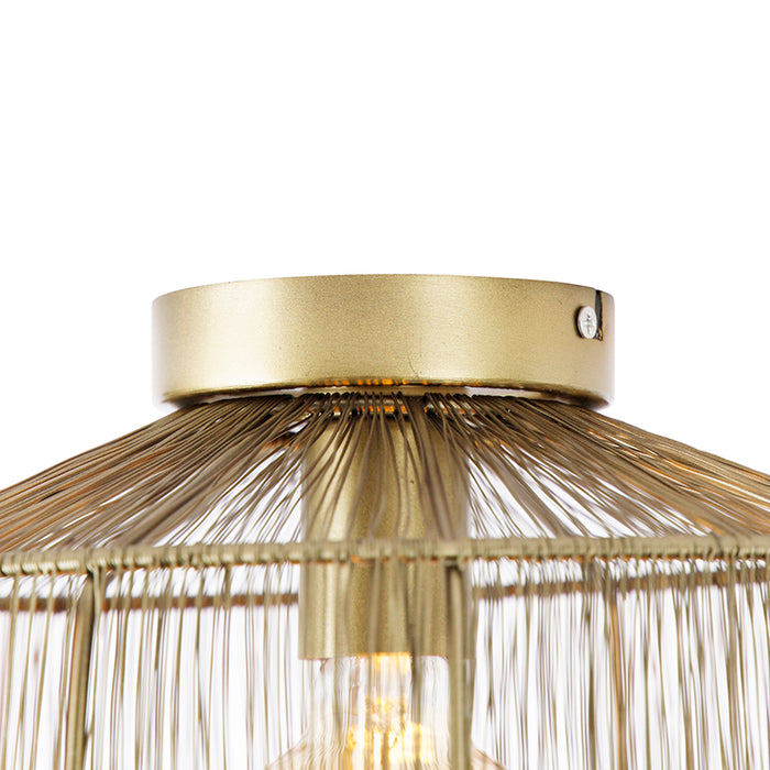 QAZQA Moderne plafondlamp messing 30 cm - Bolti