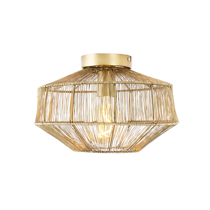 QAZQA Moderne plafondlamp messing 30 cm - Bolti