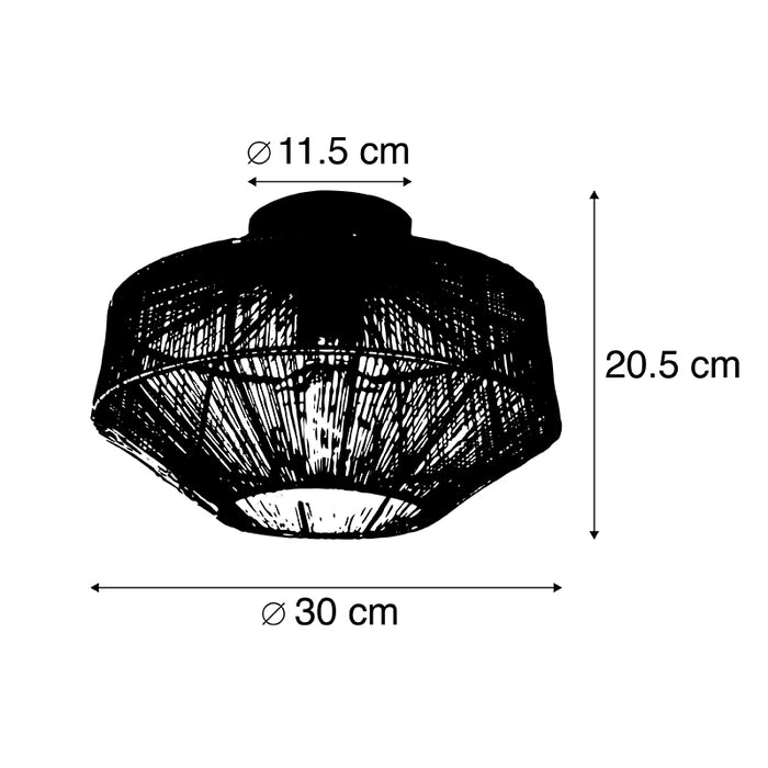 QAZQA Moderne plafondlamp messing 30 cm - Bolti