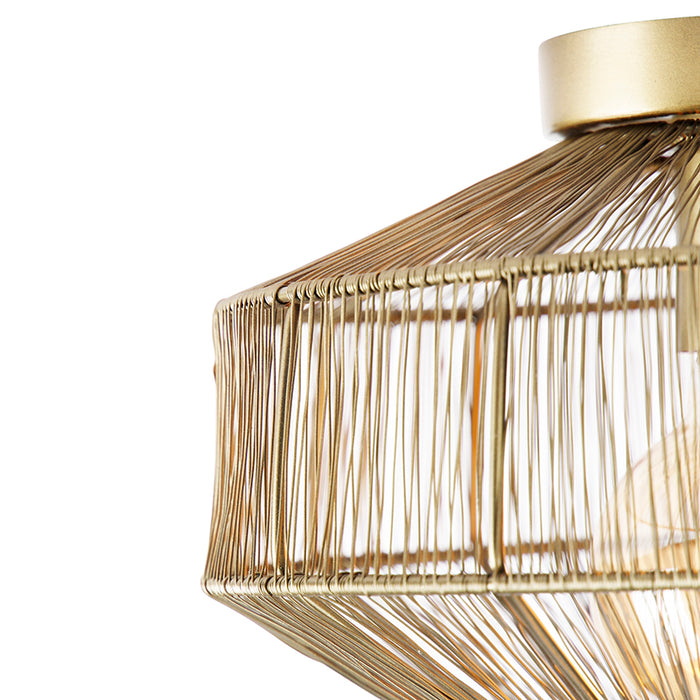 QAZQA Moderne plafondlamp messing 30 cm - Bolti