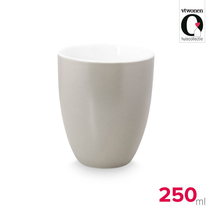 vtwonen Mokken zonder Oor - Set van 6 - Porselein - 250ml