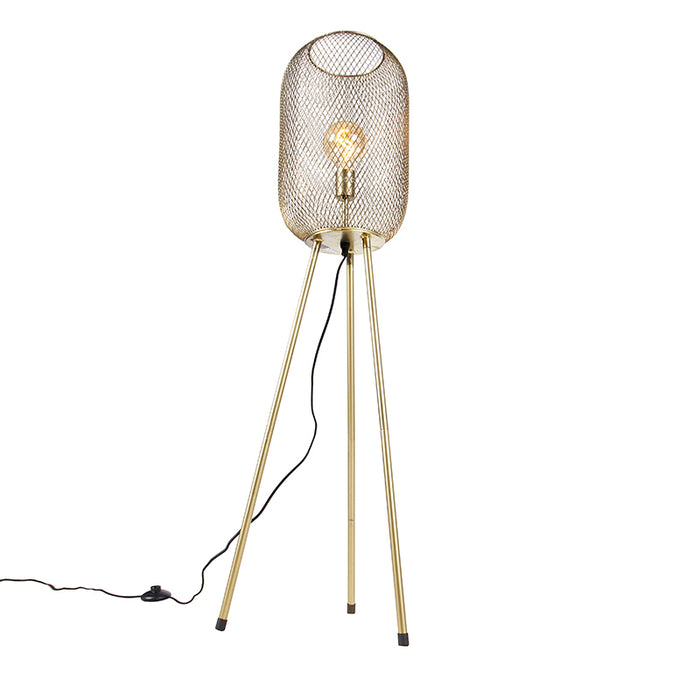 QAZQA Vloerlamp waya - Goud|messing - Modern - D 40cm