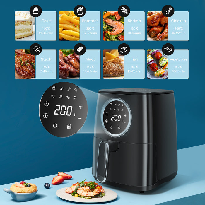 Aigostar Odin 30YCN - Airfryer - Hetelucht Friteuse - 1400W - Zwart