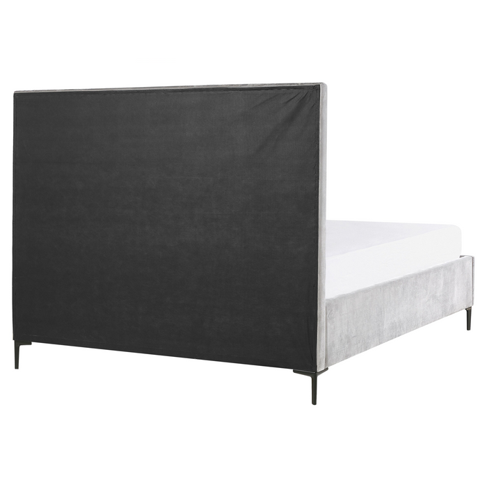 Beliani-SEZANNE -Bed met opbergruimte-Lichtgrijs-160 x 200 cm-Fluweel