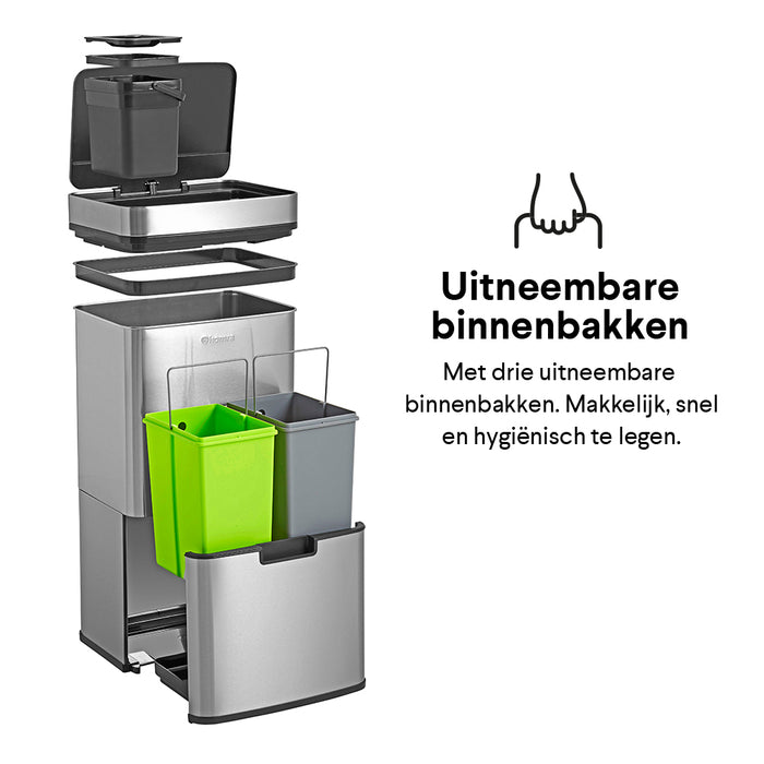 Homra Nexo Afvalemmer 72 Liter (48+12+12 Liter)