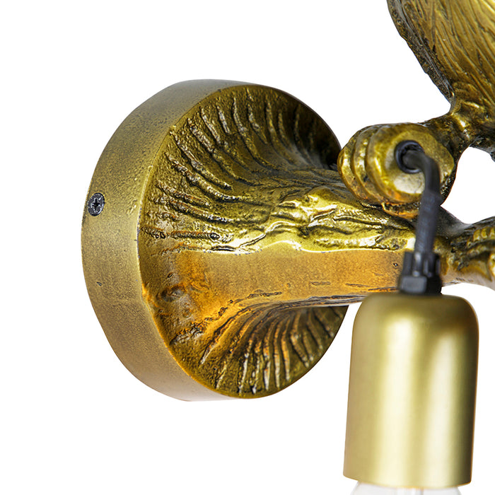 QAZQA Vintage wandlamp messing - Animal Toekan