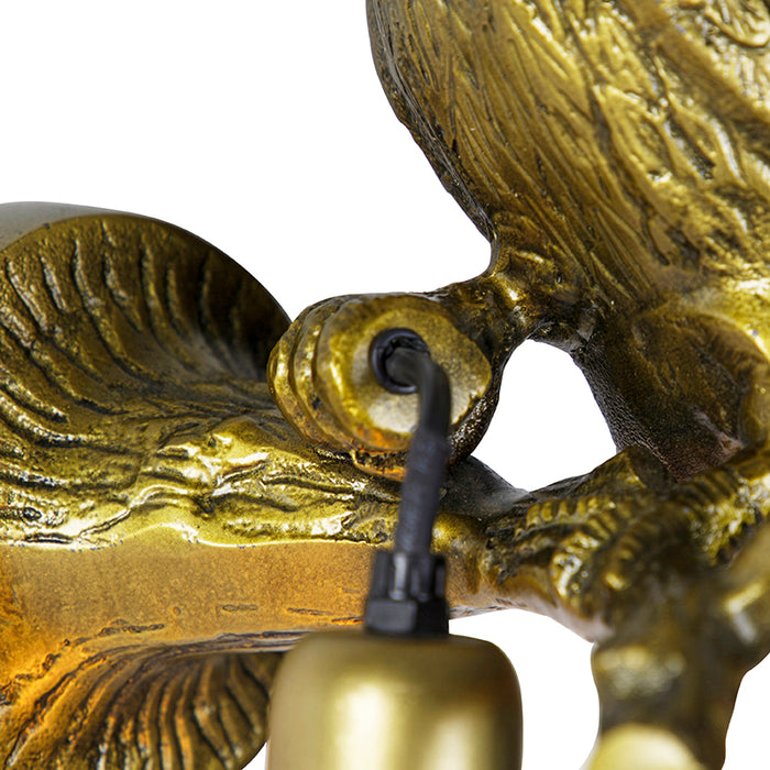 QAZQA Vintage wandlamp messing - Animal Toekan