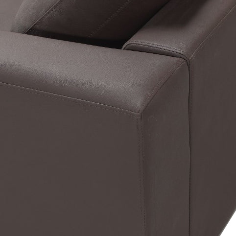 Beliani-OSLO-Hoekbank met ottomaan-Bruin-Rechterzijde-270 cm-Leer