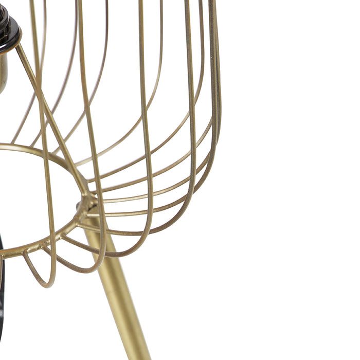 QAZQA Vloerlamp wire - Goud|messing - Modern - D 30cm