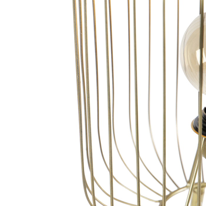 QAZQA Vloerlamp wire - Goud|messing - Modern - D 30cm