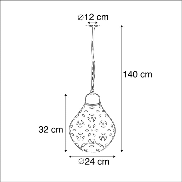 QAZQA Oosterse hanglamp zwart met koper - Maru 5
