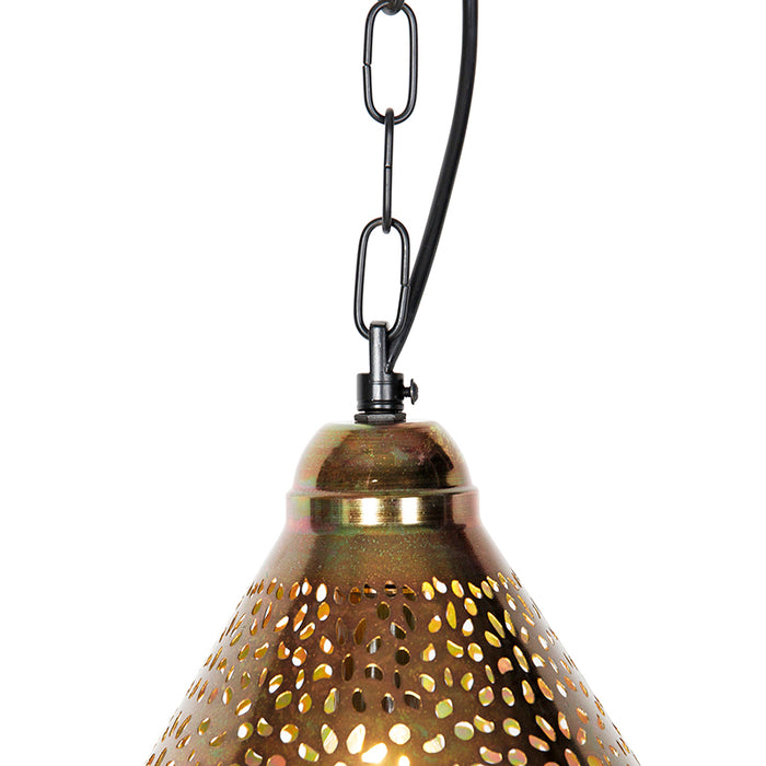 QAZQA Oosterse hanglamp zwart met koper - Maru 5