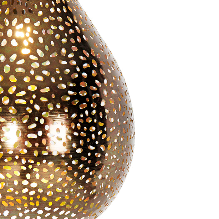 QAZQA Oosterse hanglamp zwart met koper - Maru 5