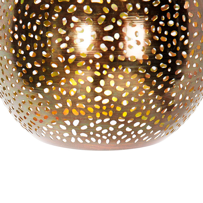 QAZQA Oosterse hanglamp zwart met koper - Maru 5