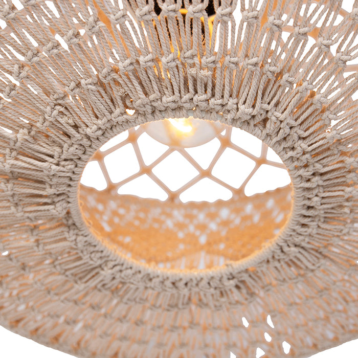 QAZQA Oosterse plafondlamp macramé 50 cm - Leonard