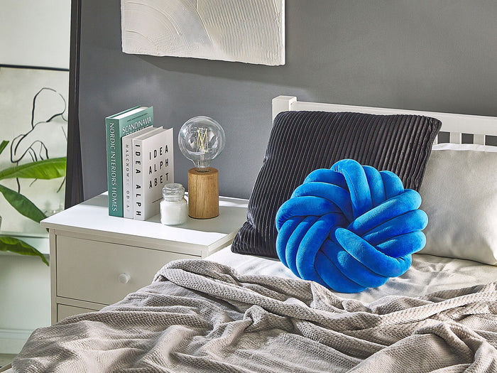 Beliani - AKOLA - Sierkussen - Blauw - 30 x 30 cm - Fluweel