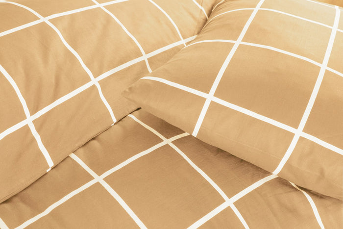 Dekbedovertrek Day Dream Katoen Big Check - beige