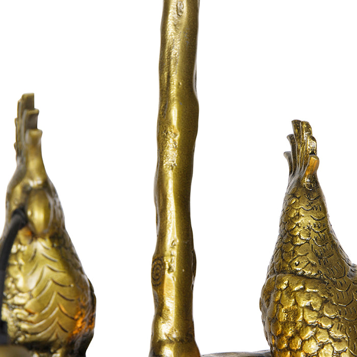 QAZQA Vintage plafondlamp messing 2-lichts - Animal Papegoje