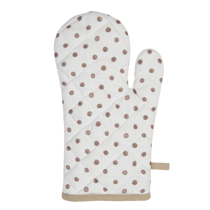 Clayre & Eef Ovenwant 18x30 cm Wit Bruin Katoen Konijn Ovenhandschoen