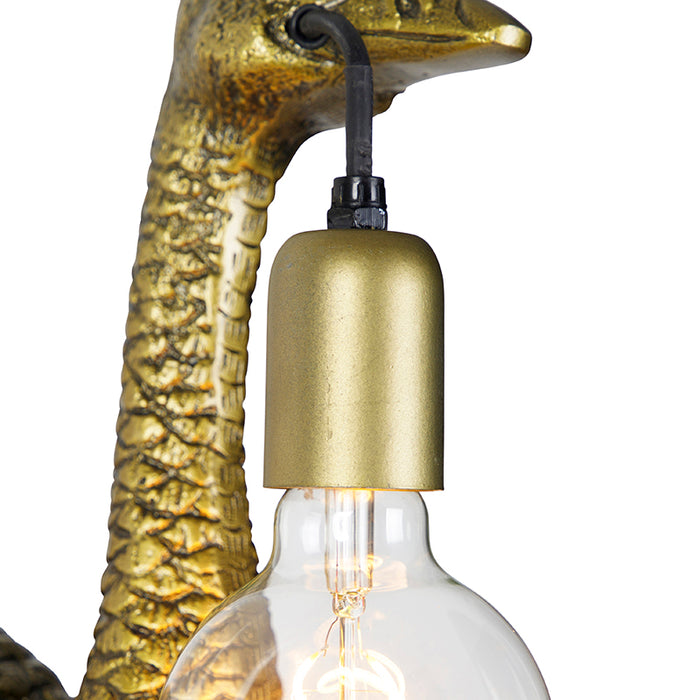 QAZQA Vintage wandlamp messing - Animal Camel bird