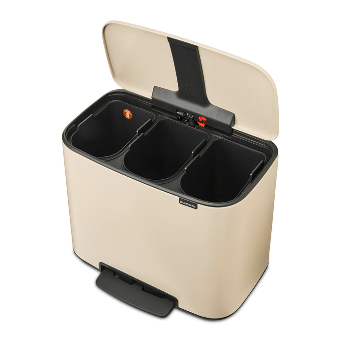 Brabantia Bo Pedaalemmer 33 Liter (3 x 11 Liter) - Soft Beige