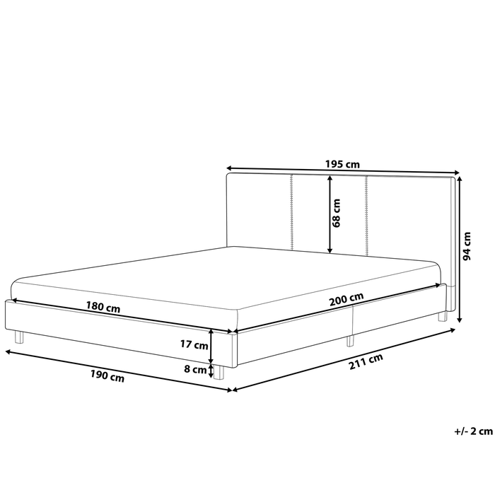 Beliani - ALBI - Tweepersoonsbed - Beige - 180 x 200 cm - Polyester