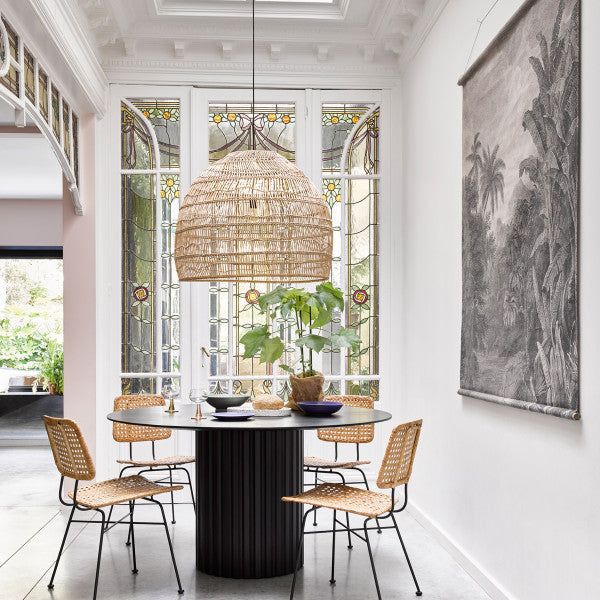 HKliving Wicker Rieten Hanglamp M