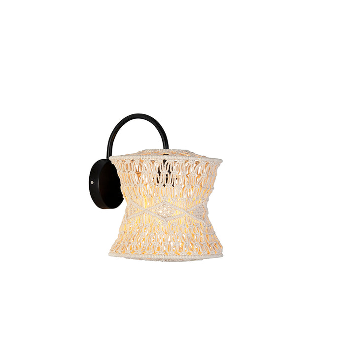 QAZQA Oosterse wandlamp macramé 25 cm - Leonard