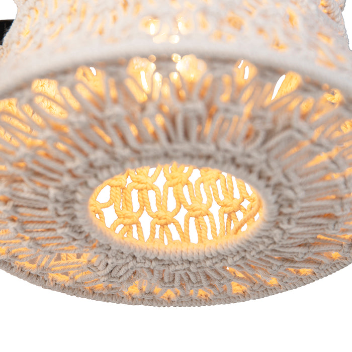 QAZQA Oosterse wandlamp macramé 25 cm - Leonard