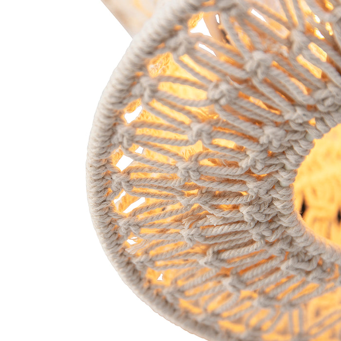 QAZQA Oosterse wandlamp macramé 25 cm - Leonard